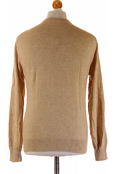 MAX TONSO CASHMERE Pánský kašmírový hedvábný svetr béžový žebrovaný basic Vel. s | MAX TONSO CASHMERE | obrázek 2