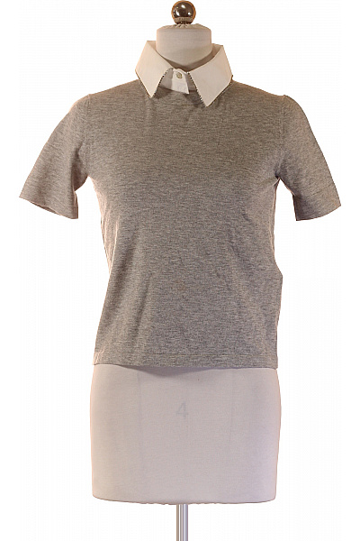 Marella Dámské Tričko S Krátkým Rukávem A Límečkem šedé Vel. S