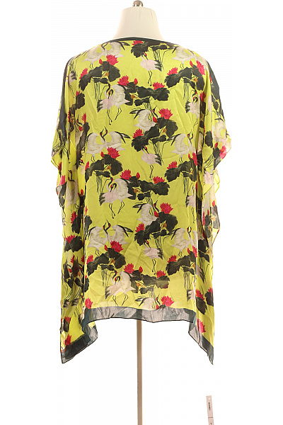 Dámské pončo žluté s potiskem ptáků a květin | Unimoda | obrázek 3