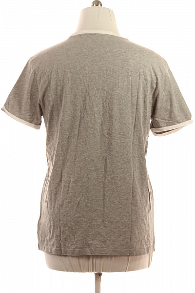 TOMMY HILFIGER Pánské bavlněné tričko šedé bílé s krátkým rukávem s nápisem basic Velikost xl | TOMMY HILFIGER | obrázek 2