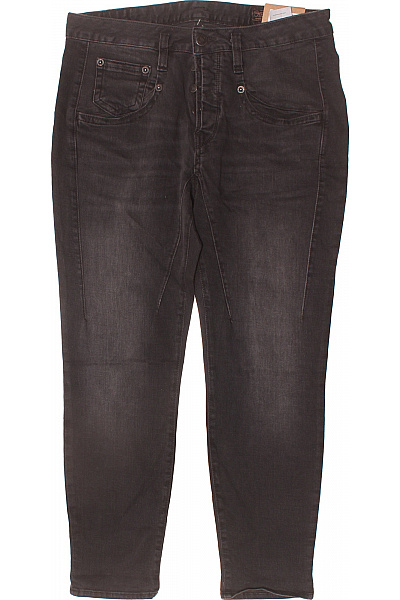 Herrlicher Dámské černé Seprané Džíny Volné S Kapsami Na Knoflíky Velikost 30