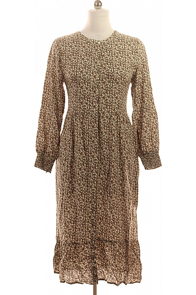 dámské šaty s dlouhým rukávem květované midi volnočasové Velikost 38 | Unimoda | obrázek 2