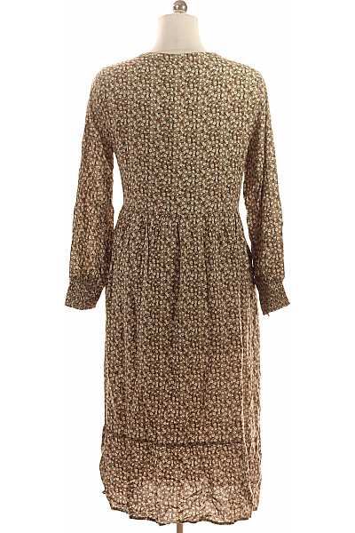 dámské šaty s dlouhým rukávem květované midi volnočasové Velikost 38 | Unimoda | obrázek 3