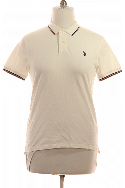 U.S.POLO ASSN. Bílé Dámské Polo Tričko S Krátkým Rukávem A Logem Vel. L