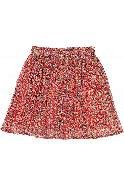 Drole de copine Dámská červená plisovaná letní sukně vzorovaná s gumou v pase Velikost s/m | Drole de copine | obrázek 2