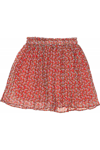 Drole de copine Dámská červená plisovaná letní sukně vzorovaná s gumou v pase Velikost s/m | Drole de copine | obrázek 3