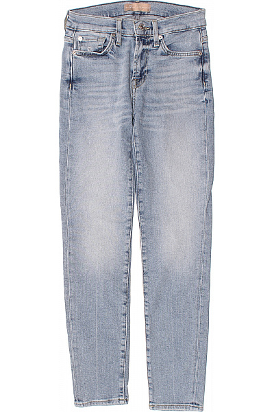 7 For All Mankind Dámské Modré Džíny Skinny Seprané úzké Nad Kotníky Velikost 25