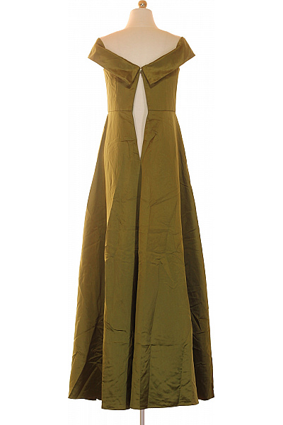 Bellice Polyesterové dlouhé společenské šaty s odhalenými rameny khaki saténové elegantní Vel. 36 | Bellice | obrázek 2