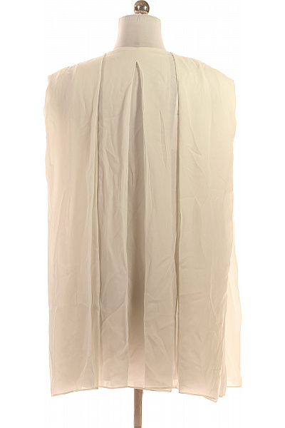 Escada Hedvábná dámská halenka bez rukávů krémová elegantní volná tuniková Velikost 38 | Escada | obrázek 2