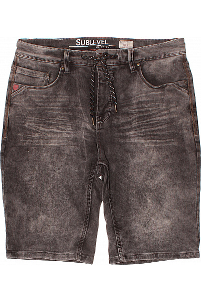 Sublevel Pánské Džínové Kraťasy Tmavě šedé Se Stahovací šňůrkou Ležérní Street Velikost 32