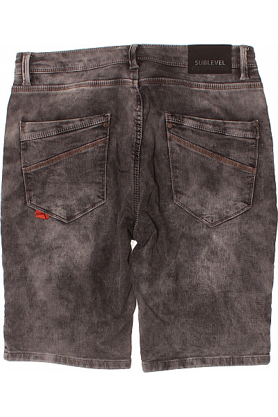 Sublevel Pánské džínové kraťasy tmavě šedé se stahovací šňůrkou ležérní street Velikost 32 | Sublevel | obrázek 2