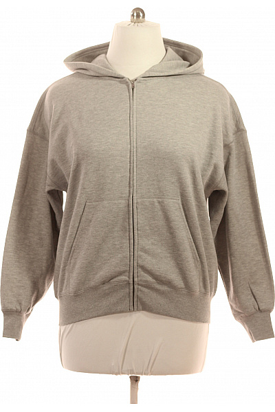 Pánská šedá Mikina S Kapucí A Klokaní Kapsou Na Zip Streetwear Vel. XXL