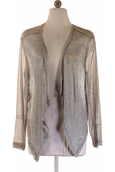 RISSKIO Dámské Bolerko S Dlouhým Rukávem Stříbrné Průhledné Velikost S