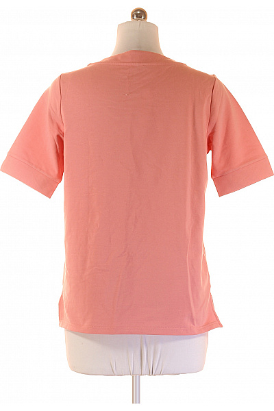 OLSEN Dámské tričko růžové s krátkým rukávem průstřihy šněrování Velikost L | OLSEN | obrázek 3