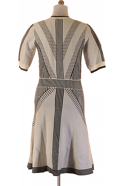 Karl Lagerfeld Dámské pletené šaty retro vzor černobílé úpletové Vel. xl | Karl Lagerfeld | obrázek 2