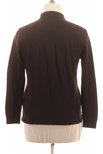 TOMMY HILFIGER Pánské Polo Tričko Dlouhý Rukáv Jednobarevné Basic Černé Vel. l | TOMMY HILFIGER | obrázek 3