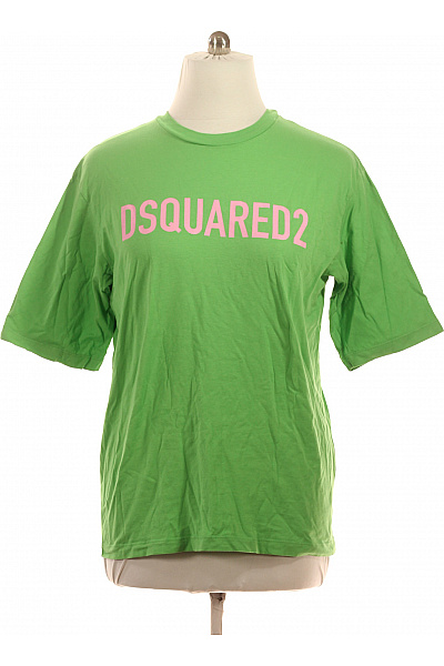 Dsquared2 Bavlněné zelené tričko s krátkým rukávem a růžovým nápisem basic Velikost L | Dsquared2 | obrázek 2