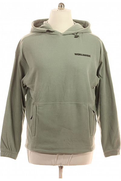 Sublevel Zelená Streetwear Mikina S Kapucí Přes Hlavu S Klokaní Kapsou Vel. M