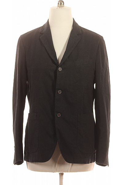 roberto cavalli Pánské černé volnočasové sako jednořadé lněné na běžné nošení Velikost 56 | roberto cavalli | obrázek 2