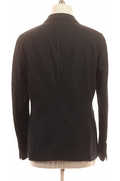 roberto cavalli Pánské černé volnočasové sako jednořadé lněné na běžné nošení Velikost 56 | roberto cavalli | obrázek 3