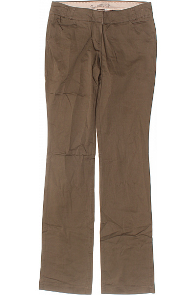 MANGO Dámské hnědé plátěné rovné volnočasové chinos s kapsami Velikost 34 | MANGO | obrázek 2
