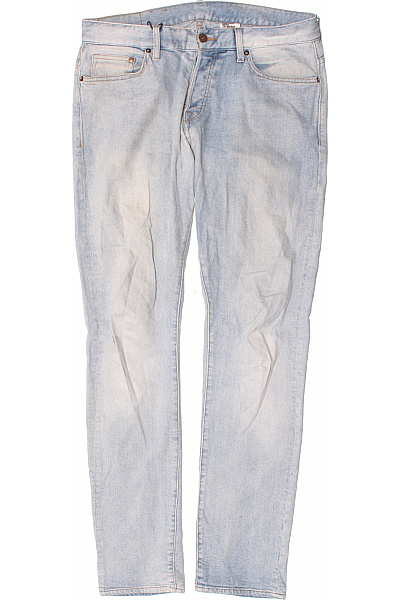 TOMMY HILFIGER Pánské Světle Modré Rovné Džíny Seprané Klasické S Kapsami Vel. 33/34