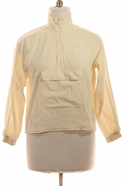 ADIDAS Dámská žlutá Bavlněná Bunda Přes Hlavu S Kapsou Vpředu Vel. Xl