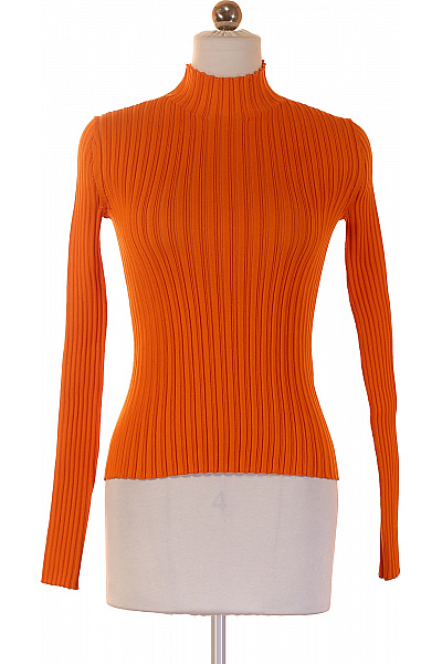 Acne Studios Dámský Oranžový žebrovaný Rolák S Dlouhým Rukávem Velikost XXS