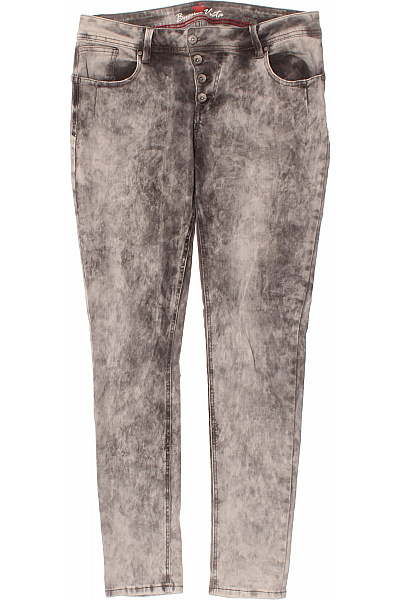Buena Vista Dámské šedé Seprané Džíny Strečové úzké Na Knoflíky Vel. Xl