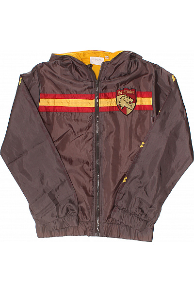 Dětská Chlapecká Bunda Hnědá Žlutá Červená Kapuce Zip Gryffindor Sportovní Vel. 10 | Unimoda | obrázek 2