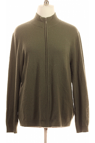 LAWRENCE GREY Pánský Kardigan Zelený Podzimní Jarní Na Zip Stojáček Vel. 4XL