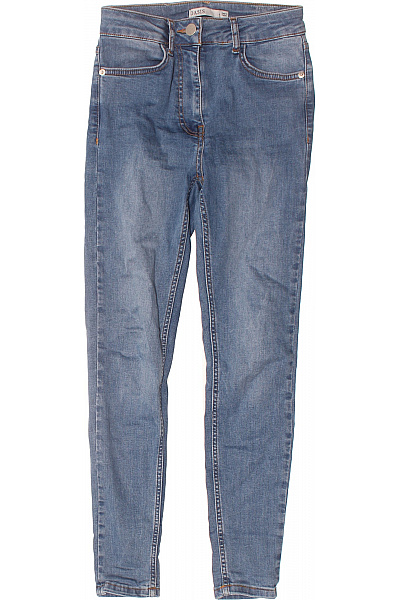 Oasis Dámské Modré Strečové Skinny Džíny S Vysokým Pasem Seprané Velikost 6