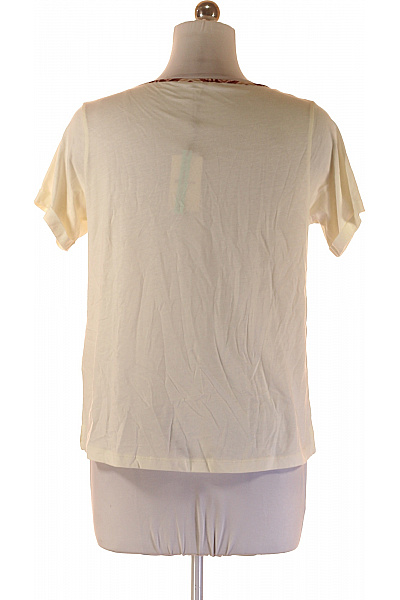 Pepe Jeans Dámské bavlněné modalové tričko krémové basic s krátkým rukávem V výstřih Velikost m | Pepe Jeans | obrázek 2