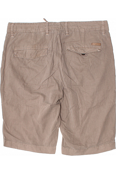 Pánské volnočasové kraťasy béžové stahovací s kapsami ležérní moderní Velikost 33 | Unimoda | obrázek 3