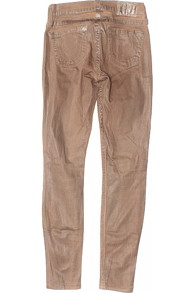 Dámské Béžové Džíny Skinny Lesklé Strečové Úzké Vel. 24 | Unimoda | obrázek 2