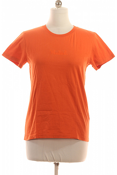 Woolrich Bavlněné Oranžové Tričko Krátký Rukáv Jednobarevné Basic S Výšivkou S Kulatým Výstřihem Velikost M | Woolrich | obrázek 2