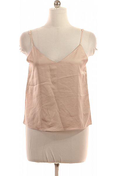 GATE Dámské Saténové Tílko Pudrově Růžové Jednobarevné Basic špagetová Ramínka Velikost 38