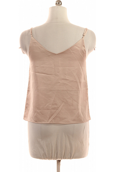 GATE Dámské saténové tílko pudrově růžové jednobarevné basic špagetová ramínka Velikost 38 | GATE | obrázek 2