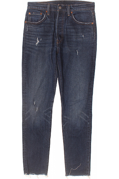 LEVIS Pánské Modré Džíny Vintage Střih S Dírami A Roztřepenými Nohavicemi Vel. S