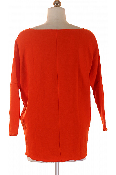 Oranžový polyesterový dámský pulovr oversized s nápisem Velikost XS | Unimoda | obrázek 2