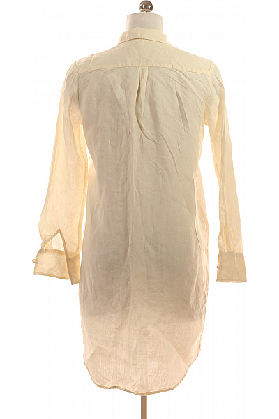 Knowledge Cotton Apparel Dámská prodloužená lněná košile krémová ležérní dlouhý rukáv Vel. xs | Knowledge Cotton Apparel | obrázek 3