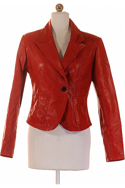 CIGNO NERO Dámská červená kožená krátká saka elegantní vypasovaná Vel. 36 | CIGNO NERO | obrázek 2