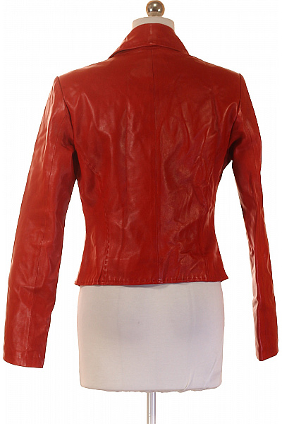 CIGNO NERO Dámská červená kožená krátká saka elegantní vypasovaná Vel. 36 | CIGNO NERO | obrázek 3
