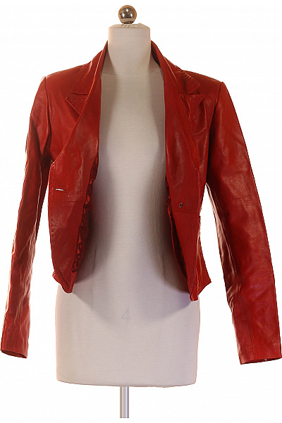 CIGNO NERO Dámská červená kožená krátká saka elegantní vypasovaná Vel. 36 | CIGNO NERO | obrázek 4