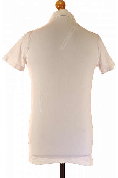 FSBN Polo tričko bílé basic krátký rukáv jednobarevné bavlněné slim fit Vel. S | FSBN | obrázek 2