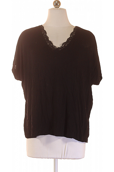 Sublevel Dámské Tričko černé Krátký Rukáv Basic Viskóza Vel. L