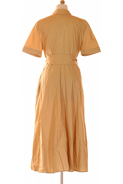 Woolrich dámské bavlněné šaty s krátkým rukávem a páskem letní košilové béžové Vel. L | Woolrich | obrázek 3