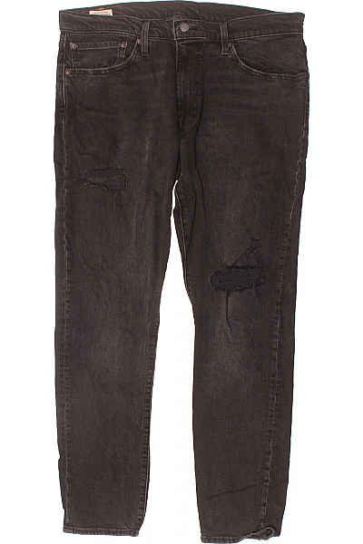 LEVIS Pánské černé Rifle Seprané S Dírami Slim Fit Velikost W36/L32