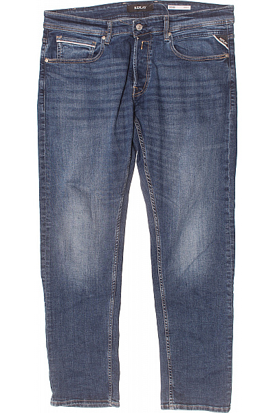 Pánské Rovné Džíny Modré REPLAY Second Hand Vel. 36