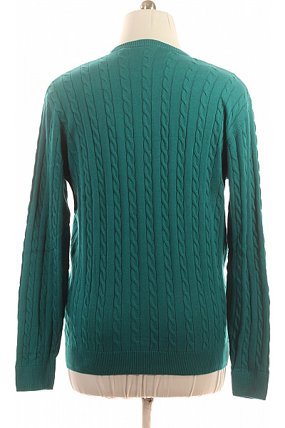 U.S.POLO ASSN. Pánský bavlněný svetr zelený copánkový vzor přes hlavu Vel. xxl | U.S.POLO ASSN. | obrázek 2
